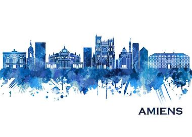 Amiens France Skyline Blue