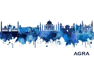 Agra India Skyline Blue