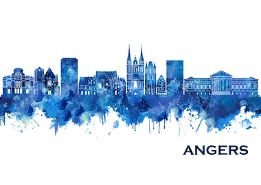 Angers France Skyline Blue