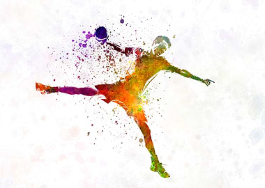Handball player watercolor