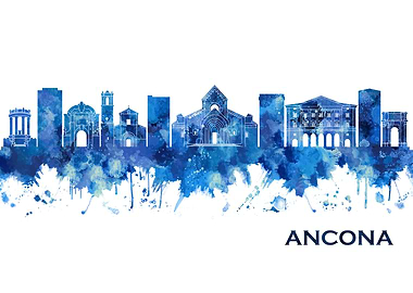 Ancona Italy Skyline Blue