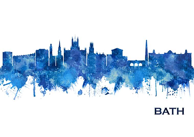 Bath England Skyline Blue