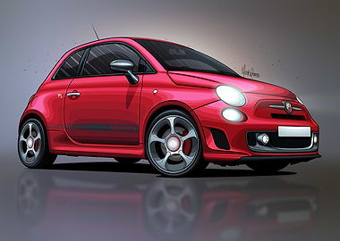 Abarth 595 Red Artwork