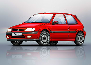 Citroen Saxo Red Artwork