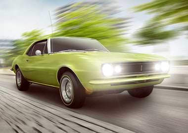 Vintage Car At Full Speed