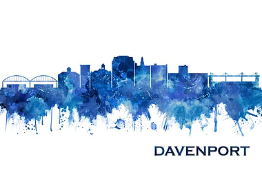 Davenport Iowa Skyline