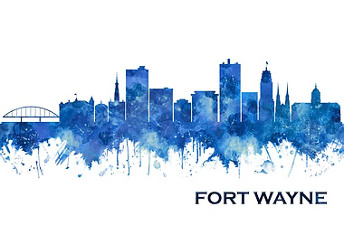 Fort Wayne Indiana Skyline