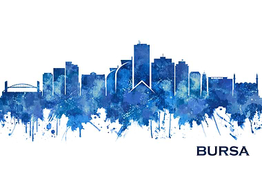 Bursa Turkey Skyline Blue