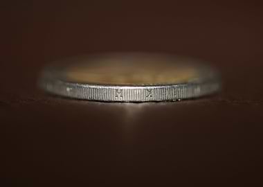 European 2 euro coin macro