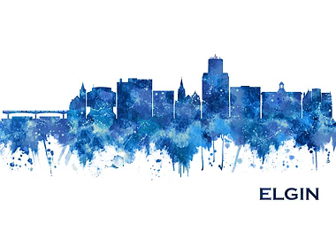 Elgin Illinois Skyline