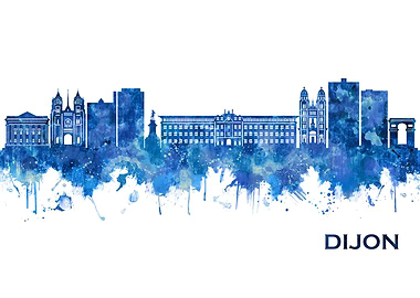 Dijon France Skyline Blue