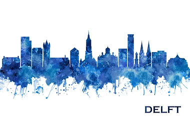 Delft Netherlands Skyline