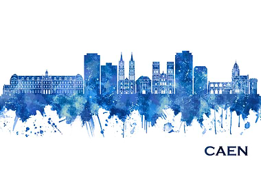 Caen France Skyline Blue