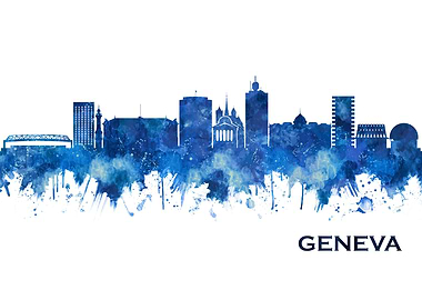 Geneva Switzerland Skyline