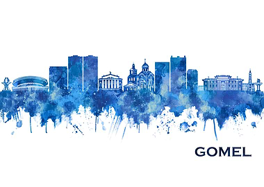 Gomel Belarus Skyline Blue
