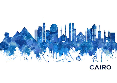 Cairo Egypt Skyline Blue