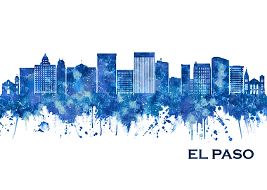 El Paso Texas Skyline Blue