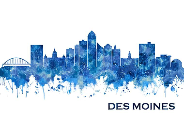 Des Moines Iowa Skyline