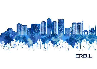 Erbil Iraq Skyline Blue