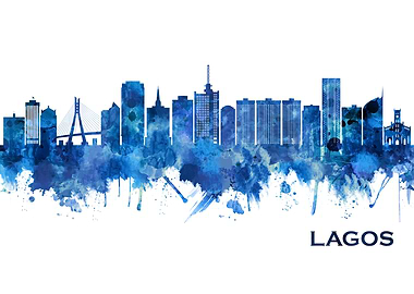 Lagos Nigeria Skyline Blue