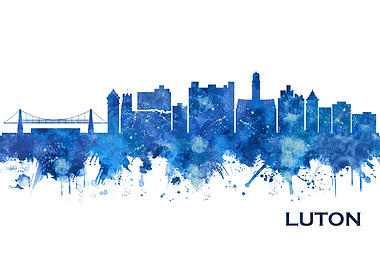 Luton England Skyline Blue