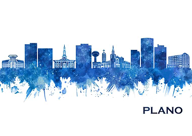 Plano Texas Skyline Blue