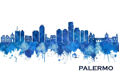 Palermo Italy Skyline Blue