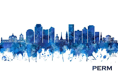 Perm Russia Skyline Blue