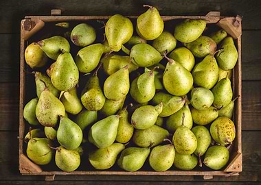 Fresh Pears In A Crate