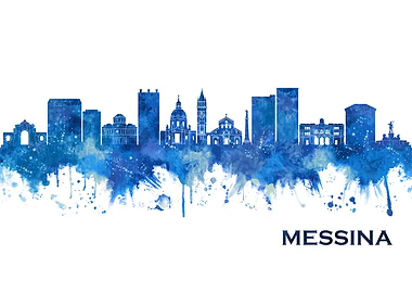 Messina Italy Skyline Blue