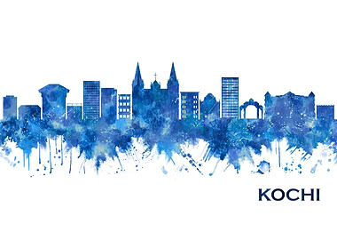 Kochi India Skyline Blue
