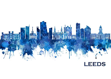 Leeds England Skyline Blue