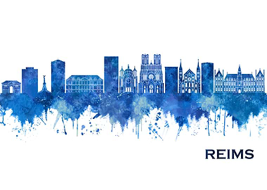 Reims France Skyline Blue