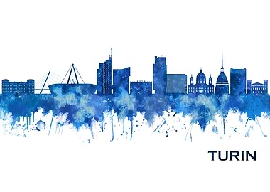 Turin Italy Skyline Blue