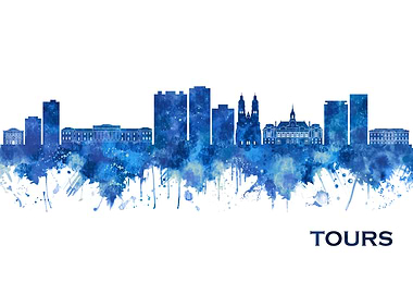 Tours France Skyline Blue