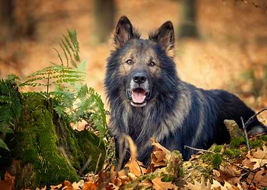 German Shepherd, autumn