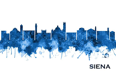 Siena Italy Skyline Blue