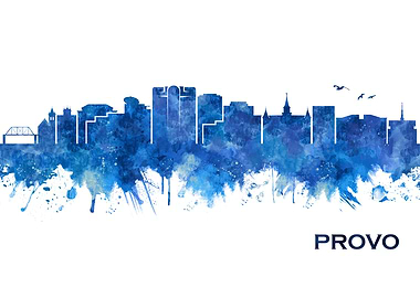 Provo Utah Skyline Blue