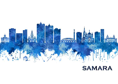 Samara Russia Skyline Blue