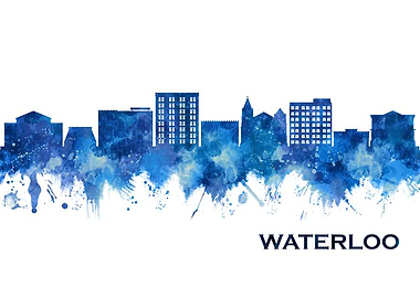 Waterloo Iowa Skyline Blue