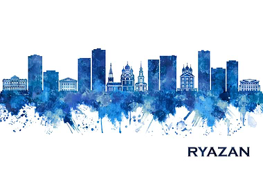 Ryazan Russia Skyline Blue
