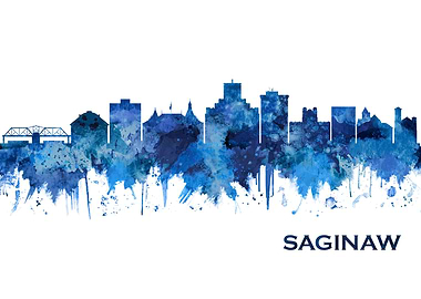 Saginaw Michigan Skyline