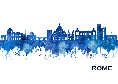 Rome Italy Skyline Blue