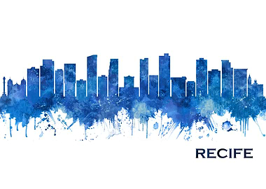 Recife Brazil Skyline Blue