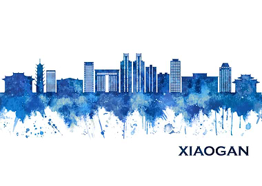 Xiaogan China Skyline Blue