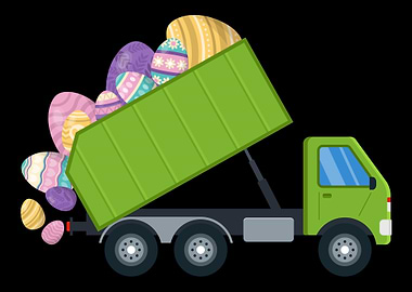 Easter Eggs Garbage Truck