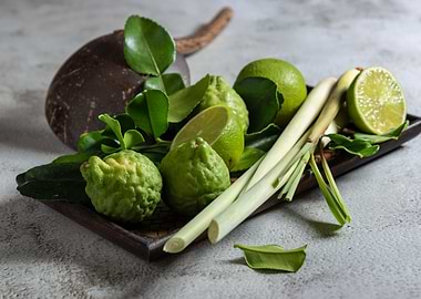 limes and lemon gras