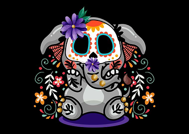 Sugar Skull Elephant Face