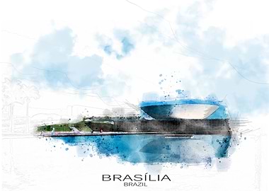 Brasilia Travel Poster