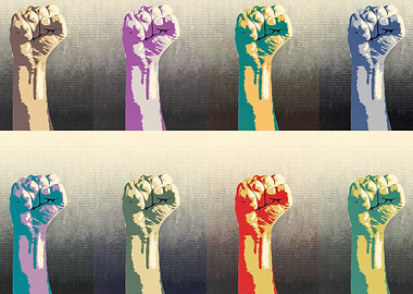 Raised fist concept